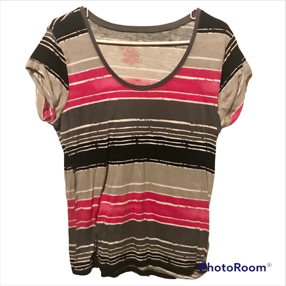 No Boundaries Striped Scoop Neck Shirt